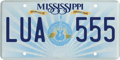 MS license plate LUA555