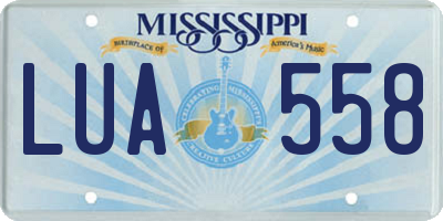 MS license plate LUA558