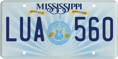 MS license plate LUA560