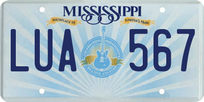 MS license plate LUA567