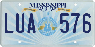 MS license plate LUA576