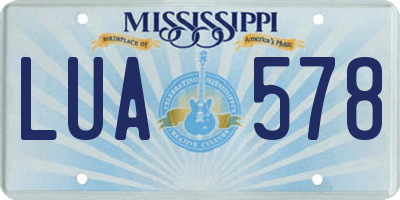 MS license plate LUA578