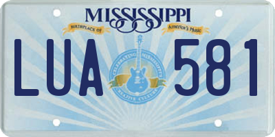 MS license plate LUA581