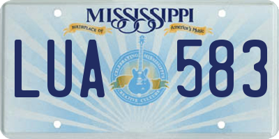 MS license plate LUA583