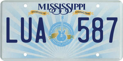 MS license plate LUA587