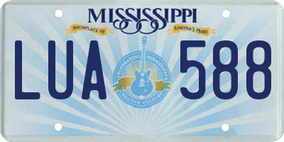 MS license plate LUA588