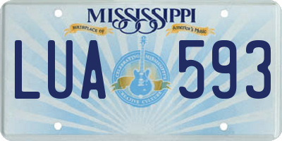 MS license plate LUA593
