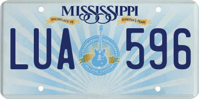MS license plate LUA596