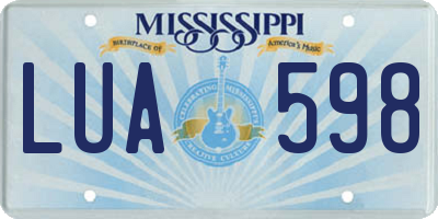 MS license plate LUA598