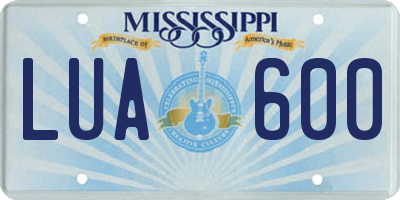 MS license plate LUA600
