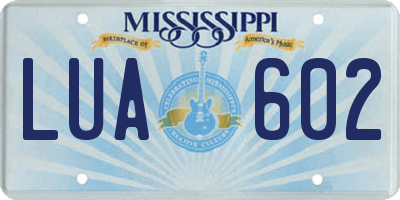 MS license plate LUA602