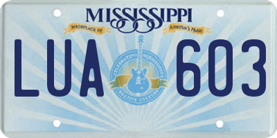 MS license plate LUA603