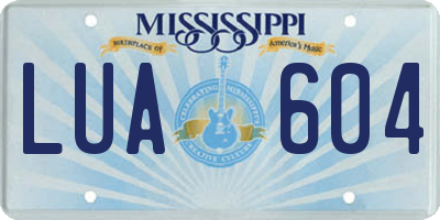 MS license plate LUA604