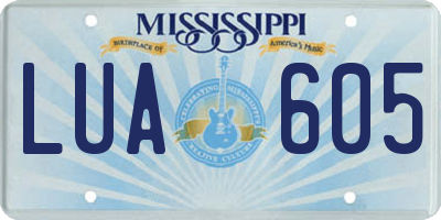 MS license plate LUA605