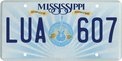 MS license plate LUA607