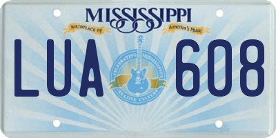 MS license plate LUA608