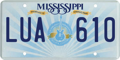 MS license plate LUA610