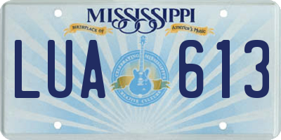 MS license plate LUA613