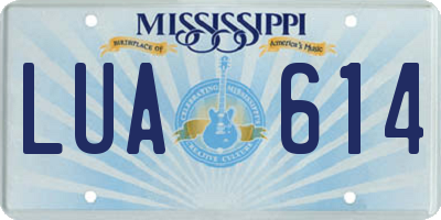 MS license plate LUA614