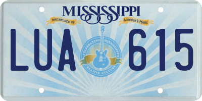 MS license plate LUA615