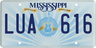 MS license plate LUA616