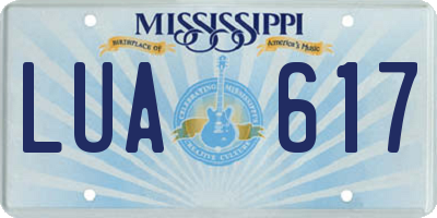 MS license plate LUA617