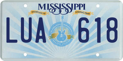 MS license plate LUA618