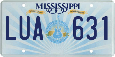 MS license plate LUA631