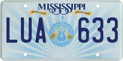 MS license plate LUA633