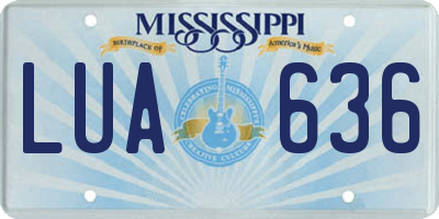 MS license plate LUA636