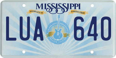 MS license plate LUA640