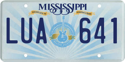 MS license plate LUA641