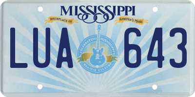 MS license plate LUA643