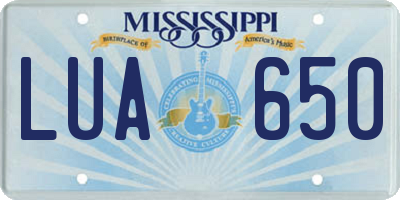 MS license plate LUA650