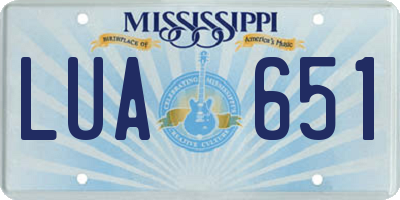 MS license plate LUA651