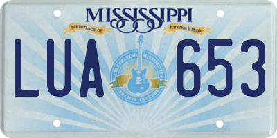 MS license plate LUA653