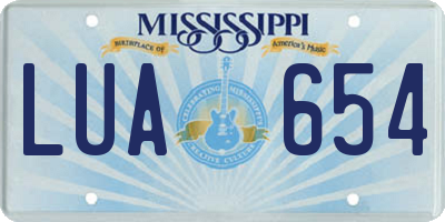 MS license plate LUA654
