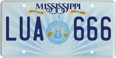 MS license plate LUA666