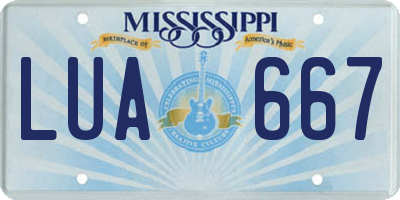 MS license plate LUA667
