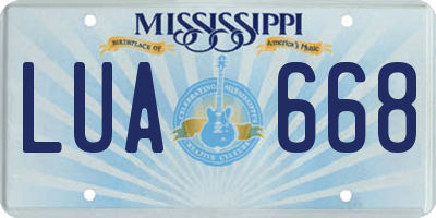 MS license plate LUA668