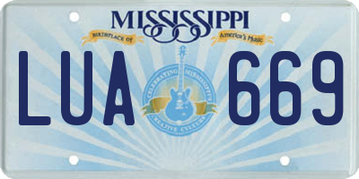 MS license plate LUA669