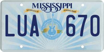MS license plate LUA670