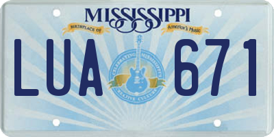 MS license plate LUA671