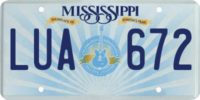 MS license plate LUA672