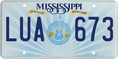 MS license plate LUA673