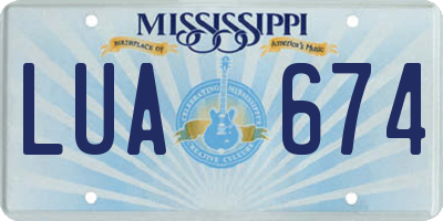MS license plate LUA674