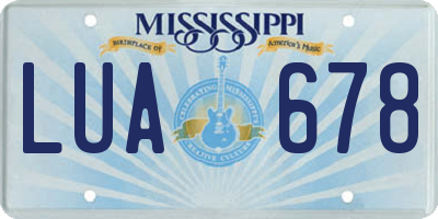 MS license plate LUA678