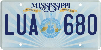 MS license plate LUA680