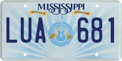 MS license plate LUA681