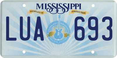 MS license plate LUA693